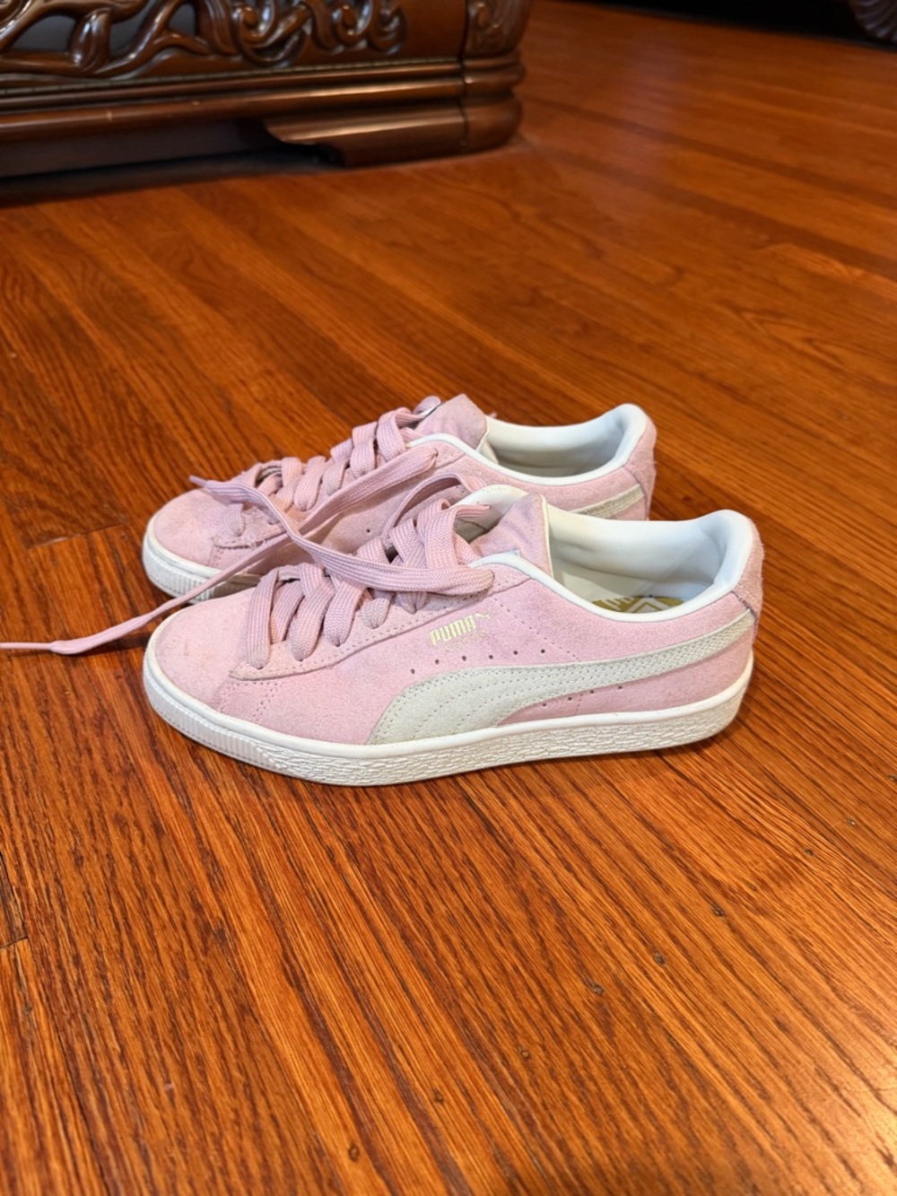 Puma Suede Sneakers in Pink and White
